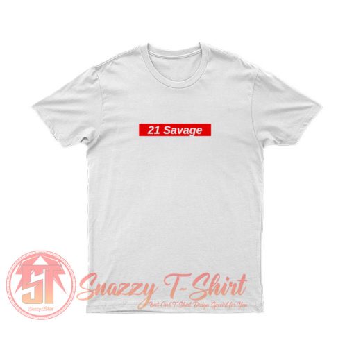 21 Savage Red Box Logo T Shirt