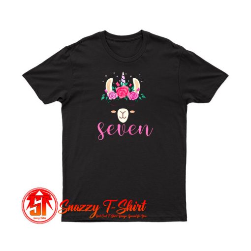 7 Years Old Llamacorn Birthday T Shirt