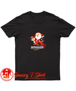 Amazon Santa Claus Riding Reindeer Christmas T Shirt