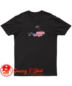 American Flag USA Free Diving Scuba Diver T Shirt