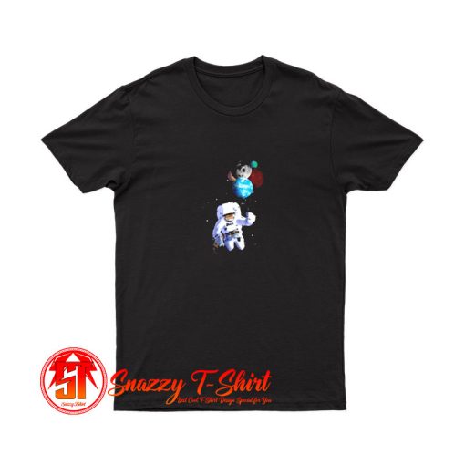 Astro Cat With Planet Balloons T Shirt