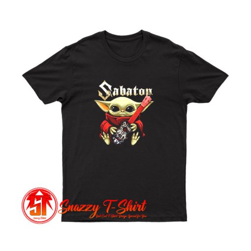 Baby Yoda Hug Guitar Sabaton T Shirt