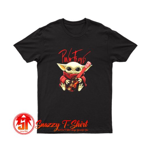 Baby Yoda Hug Pink Floyd Guitar T Shirt