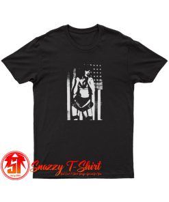 Bettie American Flag Retro Pin Up Girl T Shirt