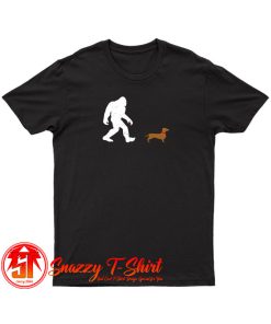 Bigfoot walking a daschund T Shirt