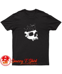 Black Cats In Skull T Shirt