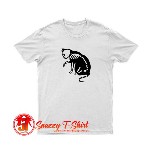 Cat White Skull T Shirt