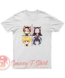 Demon Slayer Tanjiro Nezuko Zenitsu Inosuke Cute Chibi Art T Shirt