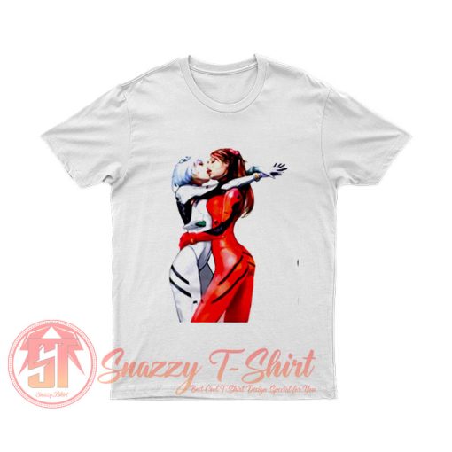 Neon Genesis Evangelion Rei Ayanami Asuka Kiss Pin Up Anime Manga Sexy Hot Senpai T Shirt