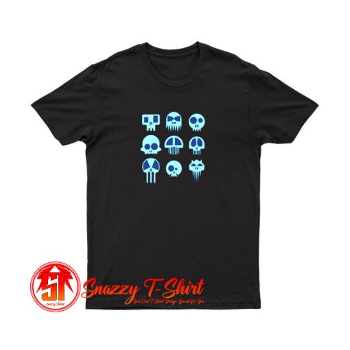 Nine Blue Skulls T Shirt