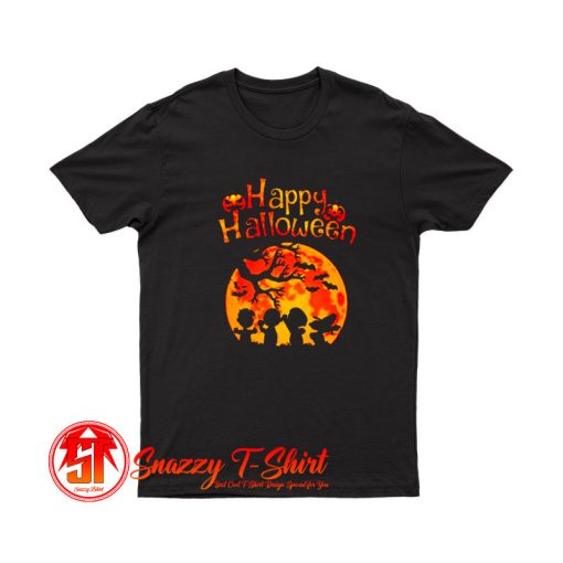 Peanut Snoopy And Charlie Brown Happy Halloween Pumpkin Moon T Shirt