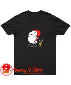 Peanuts Snoopy Woodstock Antlers Santa Claus T Shirt