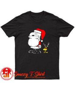 Peanuts Snoopy Woodstock Antlers Santa T Shirt