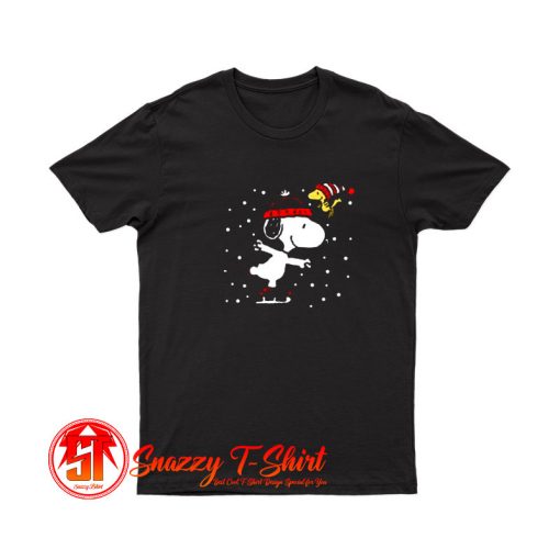 Peanuts Snoopy and Woodstock Skate Holiday T Shirt