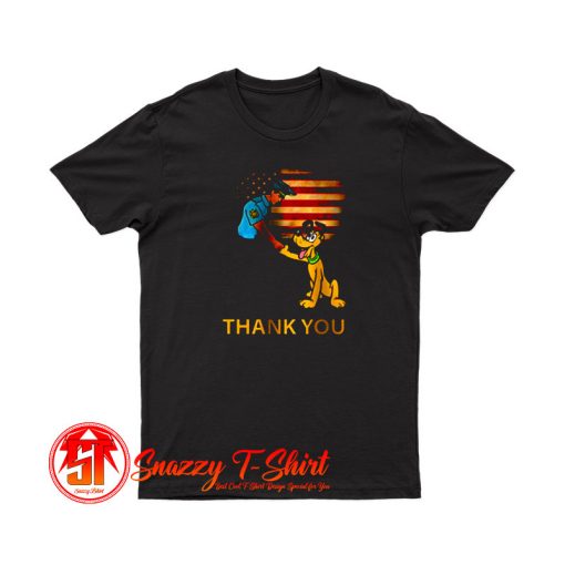 Pluto Cartoon Dog Thank You USA Police T Shirt