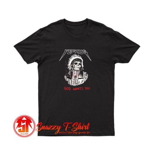 Red Indian Skeleton Yeezus Tour T Shirt