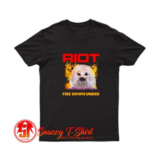 Riot Fire Down Under Heavy Metal Running Wild T Shirt