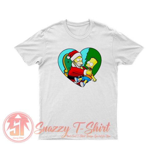 Simpsons Christmas Homer Santa and Bart T Shirt