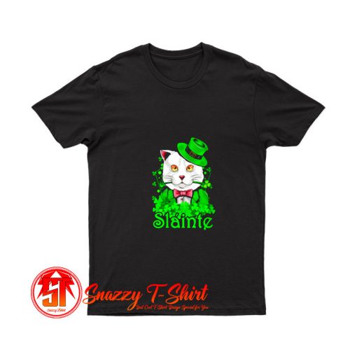 Slainte Irish Cat Cheers Good Health St Paddys Day T Shirt