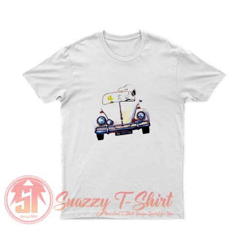 Snoopy Woodstock Driving Car T Shirt