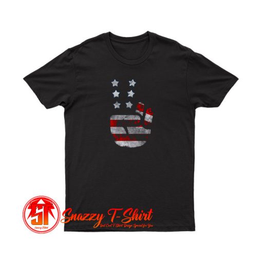 Usa Flag Peace Sign Victory Fingers Patriotic T Shirt