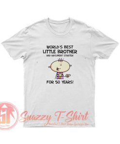 Worlds Best Little Brother 50th Birthday T Shirt