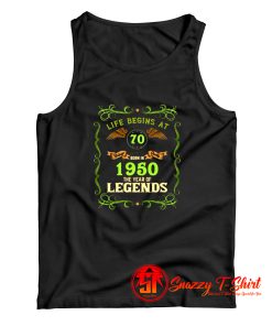 1950 Year Of The Legends Life Begins At 70 Tank Top