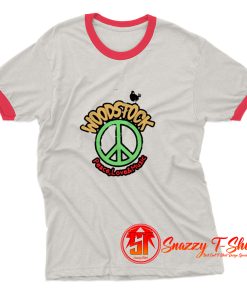 1960s WOODSTOCK Peace love And Music Ringer Tee