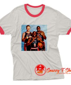 1992 Olympic Dream Team Larry Bird Michael Jordan Ervin Magic Johnson Ringer Tee