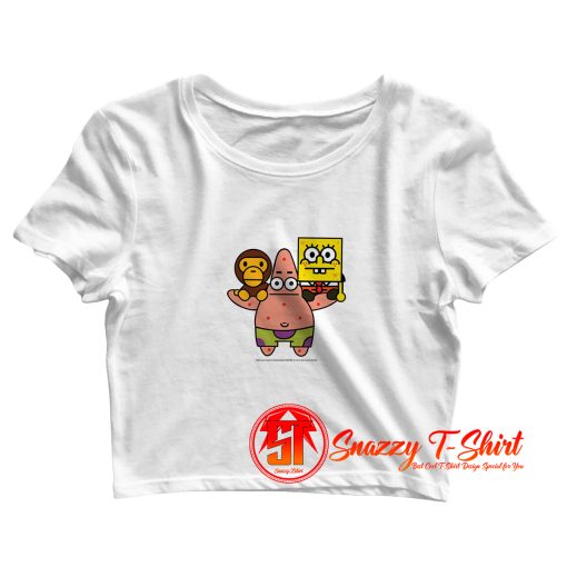 2008 Baby milo Bape X Spongebob Rare Crop Top Shirt