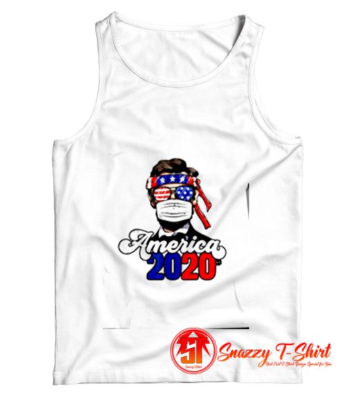 2020 America USA Abraham Lincoln w Mask Keep Distance Tank Top