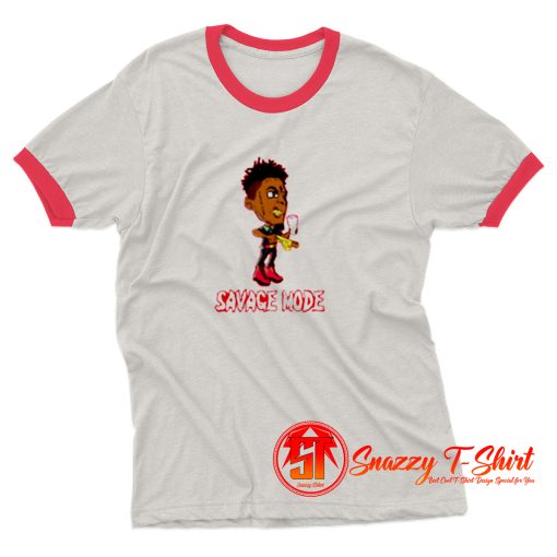 21 Savage Anime Cartoon Ringer Tee