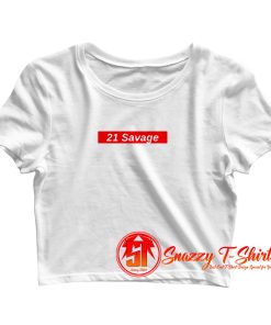 21 Savage Red Box Logo Crop Top Shirt