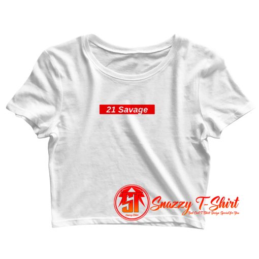 21 Savage Red Box Logo Crop Top Shirt