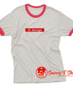 21 Savage Red Box Logo Ringer Tee