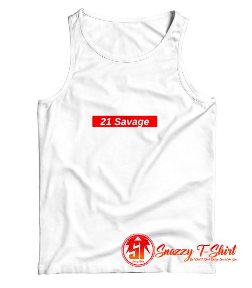 21 Savage Red Box Logo Tank Top