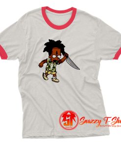 21 Savage Simpson Kill by Knife Ringer Tee