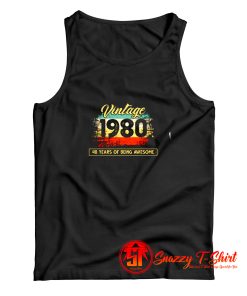 40th Birthday Vintage 1980 40 years Tank Top