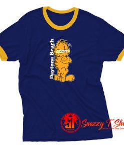 80s Garfield Cartoon Daytona Beach Florida Ringer Tee