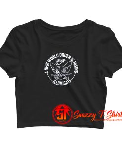 A New World Order is Rising Illumicati Cat Crop Top Shirt