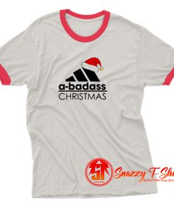 A badass Christmas Adidas Logo Christmas Parody Ringer Tee