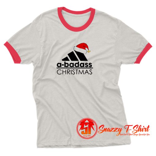 A badass Christmas Adidas Logo Christmas Parody Ringer Tee