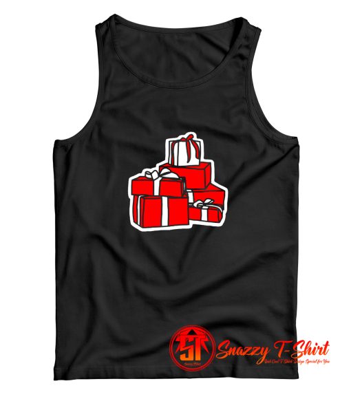 A pile of wrapped gifts in red and silver Tank Top