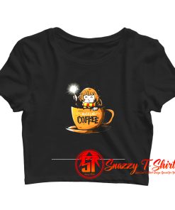 Accio Coffee Cute Wizard In A Coffee Cup Harry Potter Crop Top Shirt