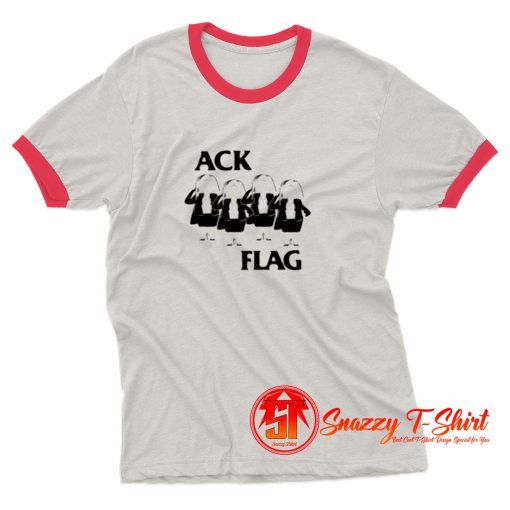 Ack Flag Black Flag Cathy Mash Up Parody Ringer Tee