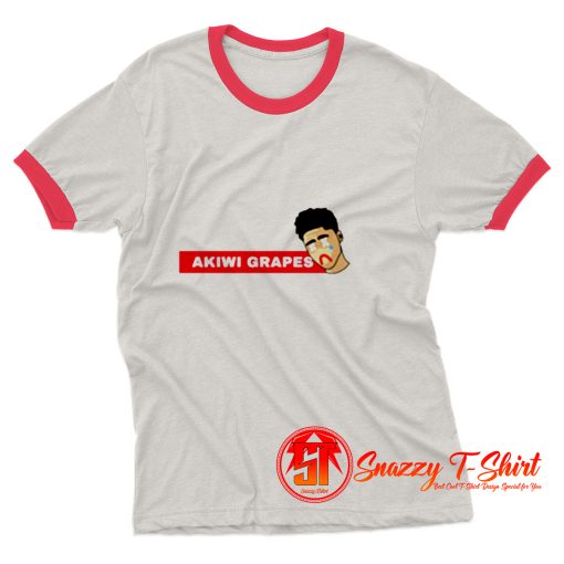 Akiwi Grapes Cartoon Ringer Tee