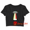 Alien Vintage UFO Space Ship Crop Top Shirt