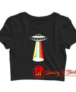 Alien Vintage UFO Space Ship Crop Top Shirt