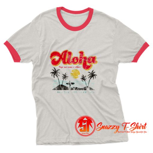 Aloha Keep Our Oceans Clean Ringer Tee