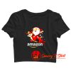 Amazon Santa Claus Riding Reindeer Christmas Crop Top Shirt